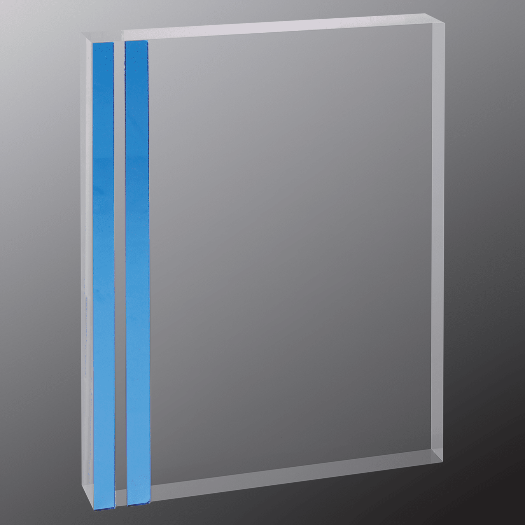 4" x 6" Rectangle Acrylic with Blue Edge