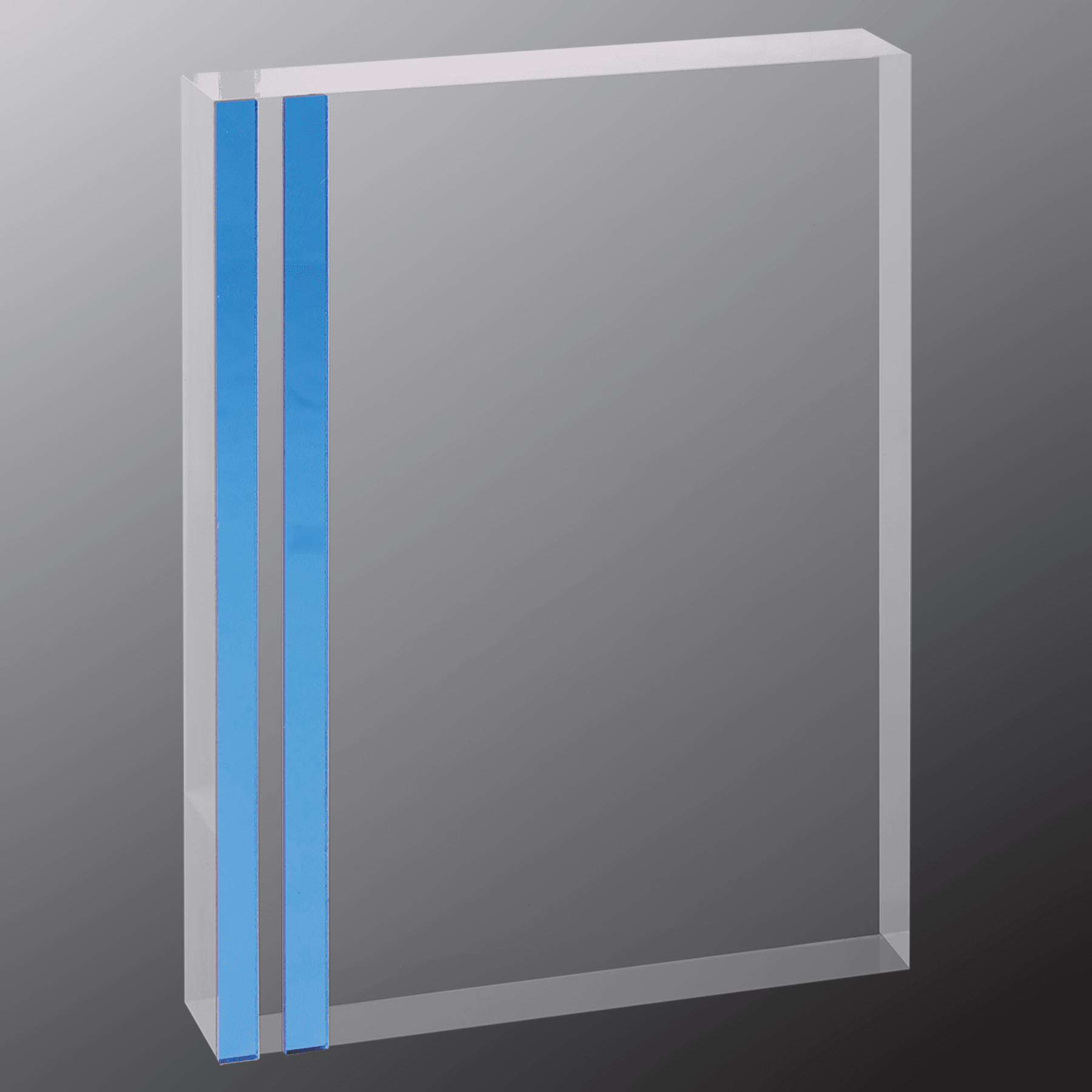 5" x 7" Rectangle Acrylic with Blue Edge