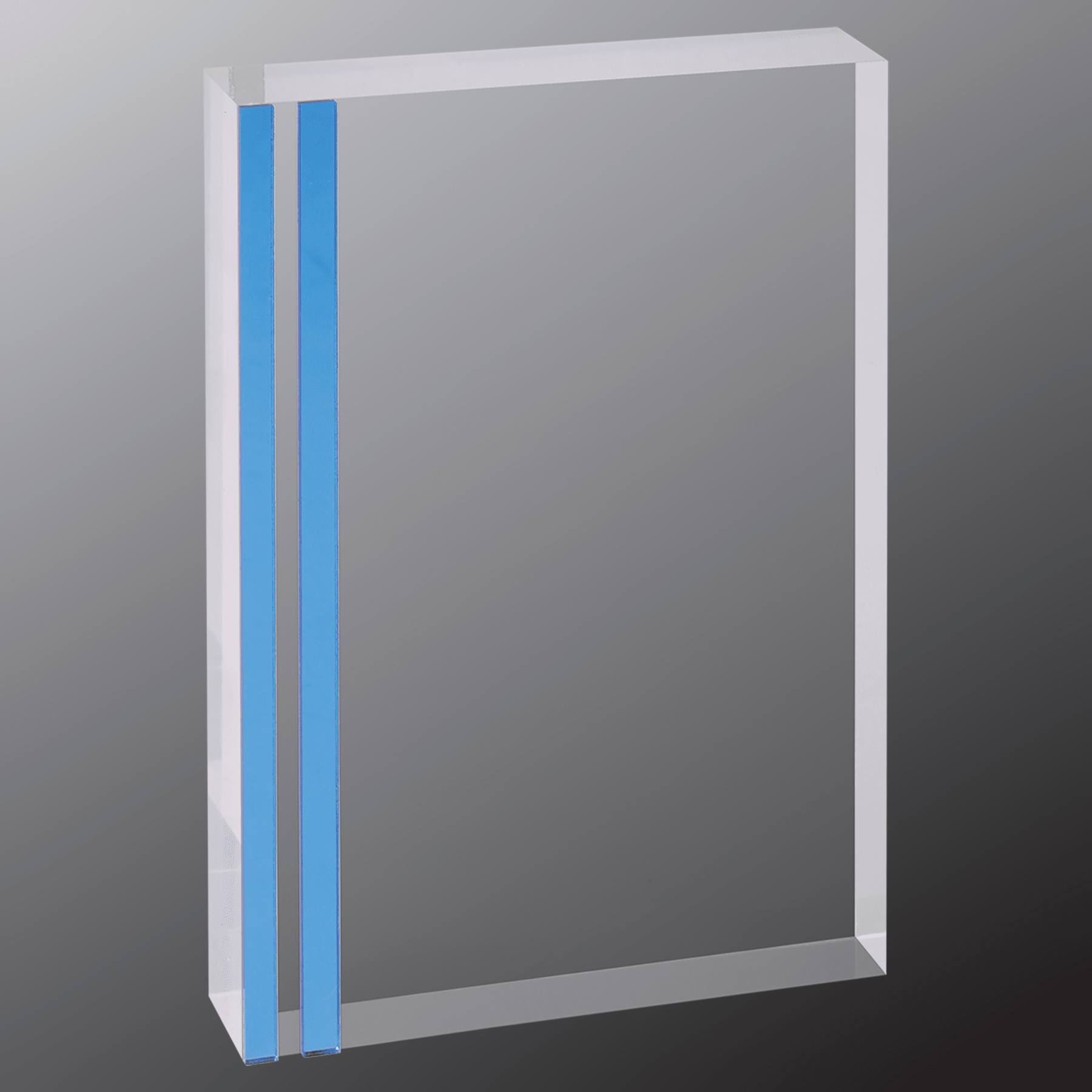 6" x 8" Rectangle Acrylic with Blue Edge