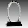 7.5" Oval Facet Crystal on Black Pedestal Base