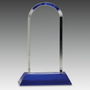 9.25" Clear Crystal Dome on Blue Pedestal Base