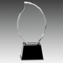 9.25" Clear Crystal Flame on Black Pedestal Base