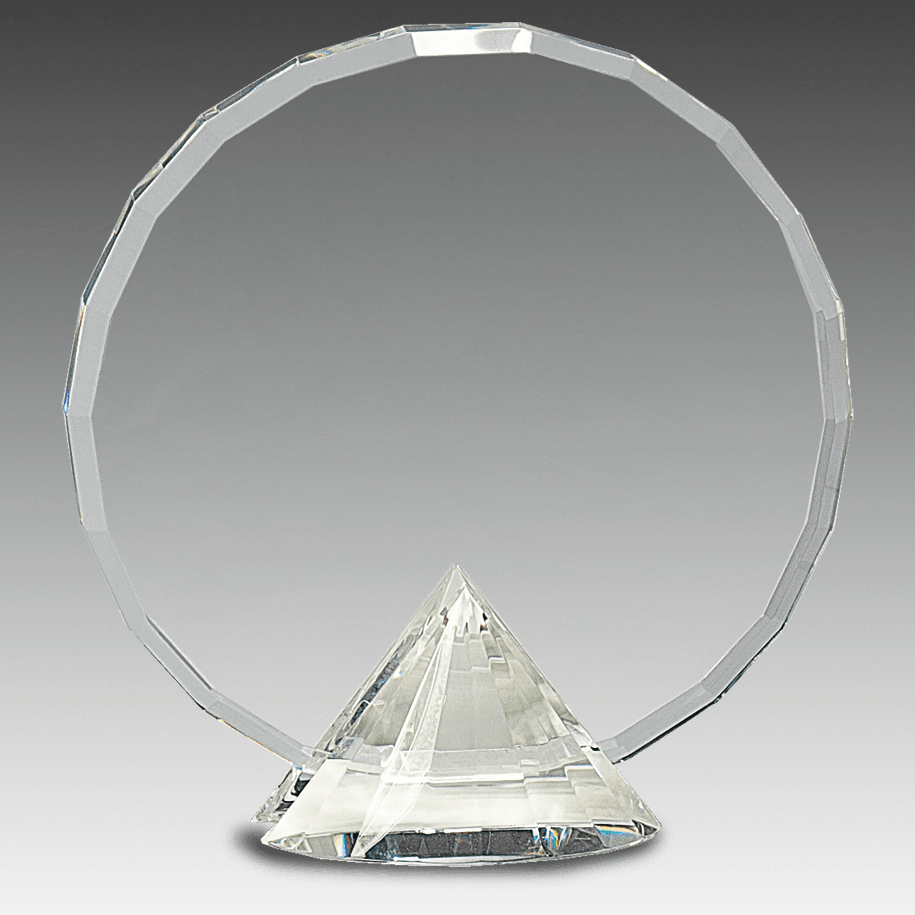 7.5" Clear Round Crystal on Clear Diamond Base