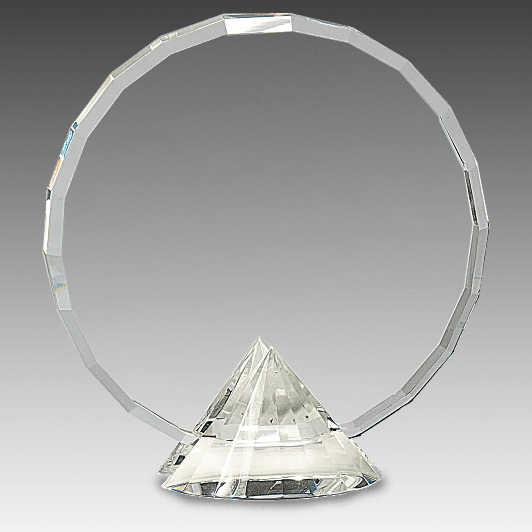 6.5" Clear Round Crystal on Clear Diamond Base