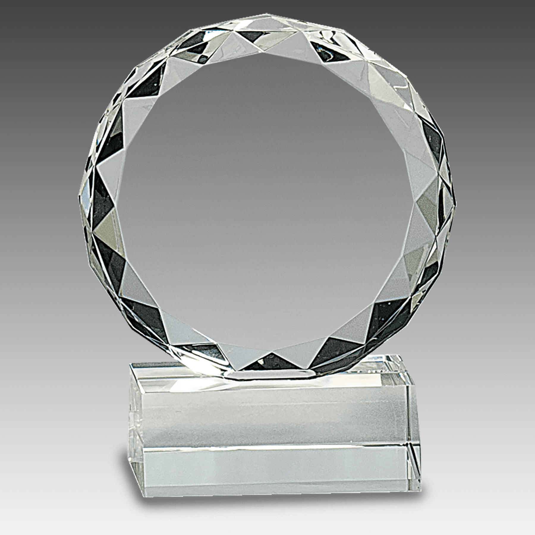 5.25" Round Facet Crystal on Clear Pedestal Base