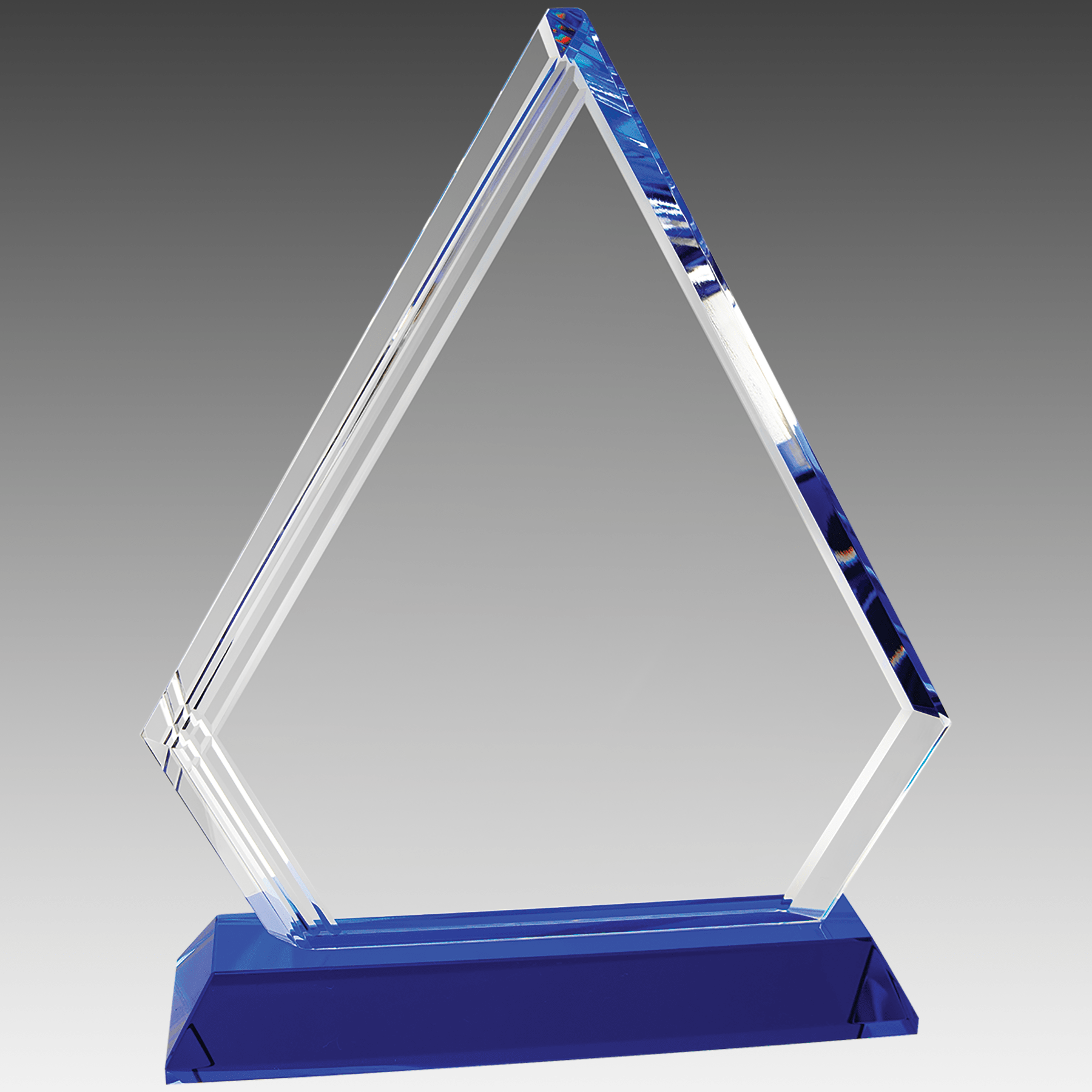 8.75" Crystal Diamond on Blue Pedestal Base