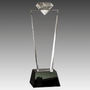 11" Crystal Diamond Top Award on Black Pedestal Base