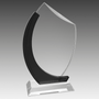 Clear/Black Crystal Slant Oval on Clear Base