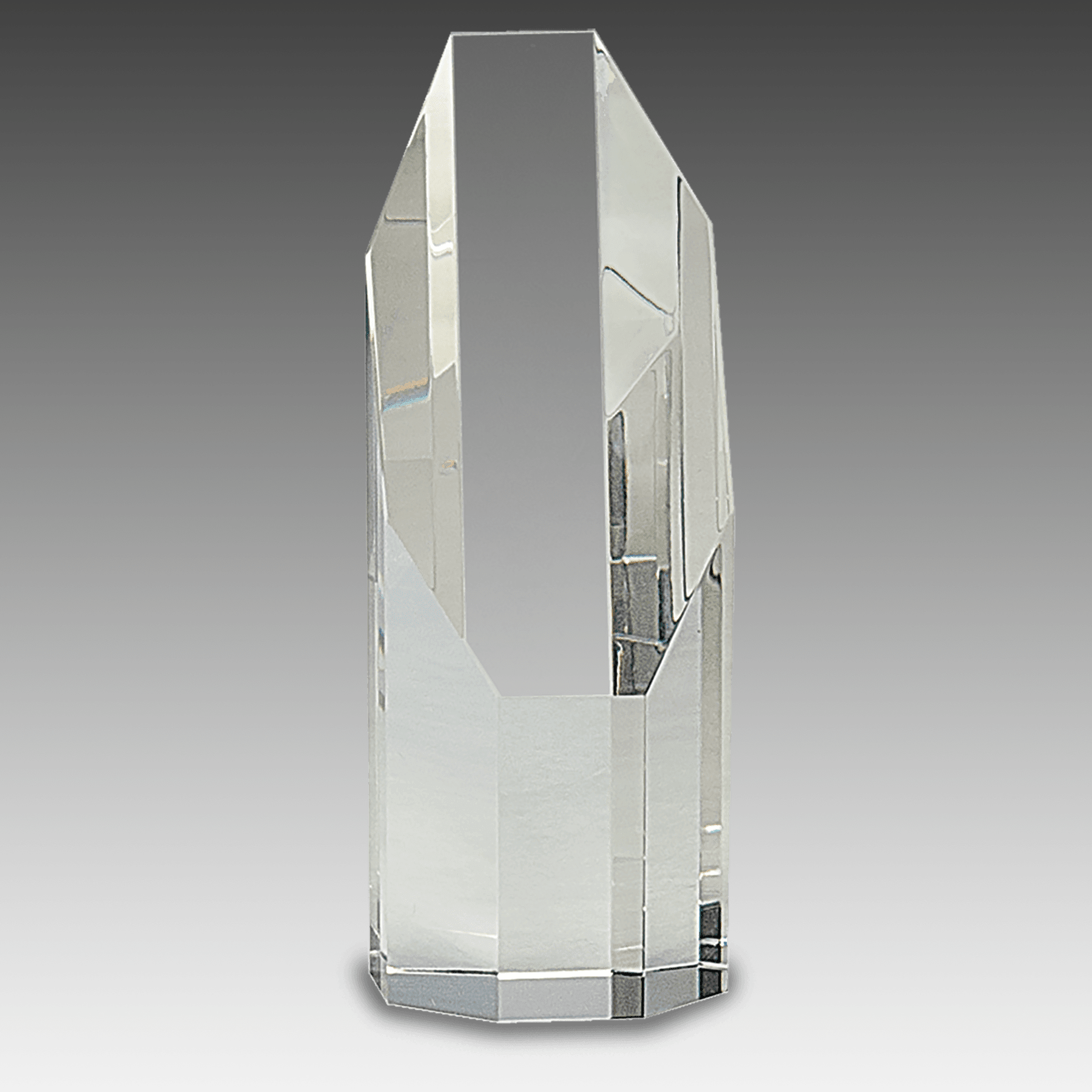 6" Clear Octagon Slant-Top Crystal Tower