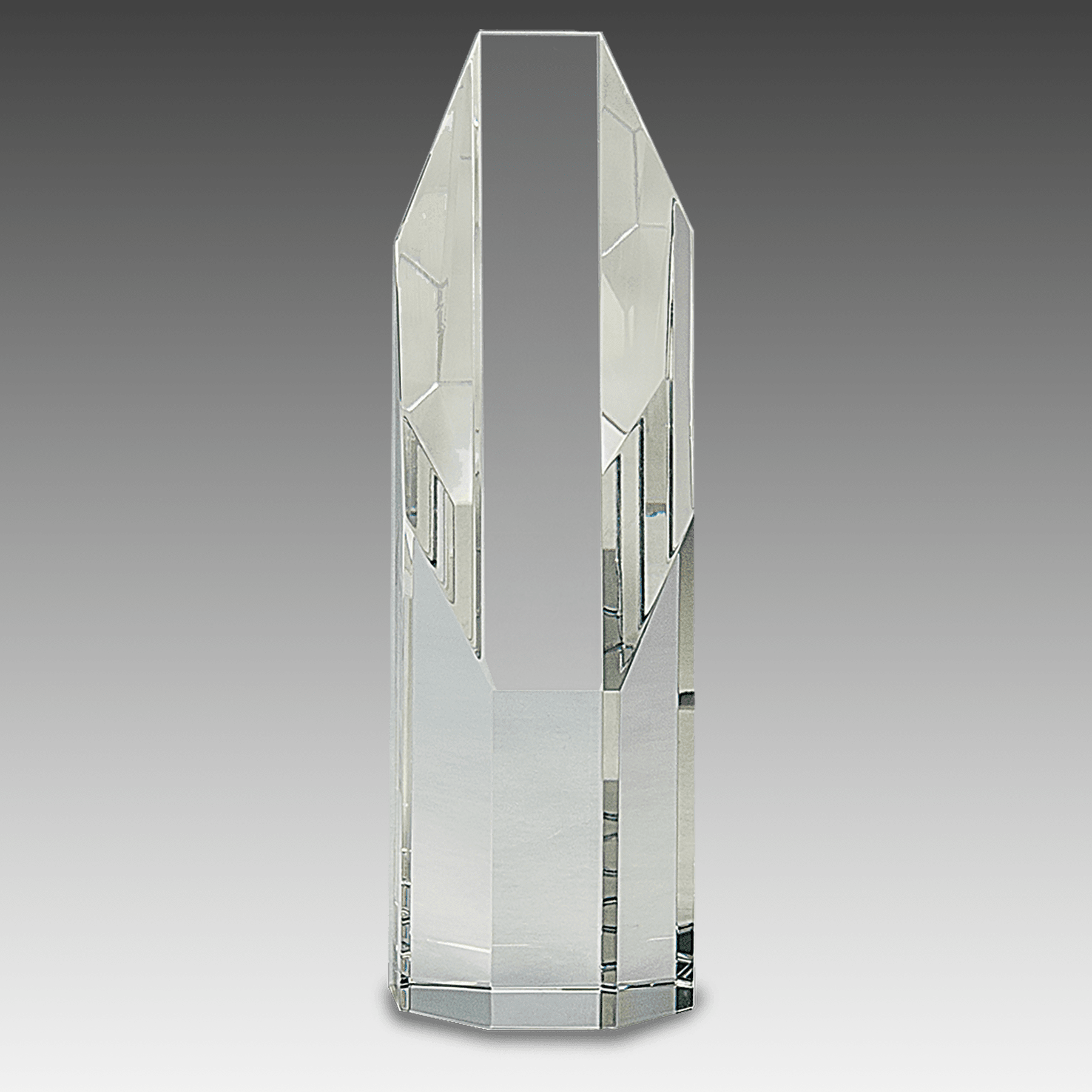 7.5" Clear Octagon Slant-Top Crystal Tower