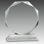 6" Clear Crystal Octagon on Clear Pedestal Base