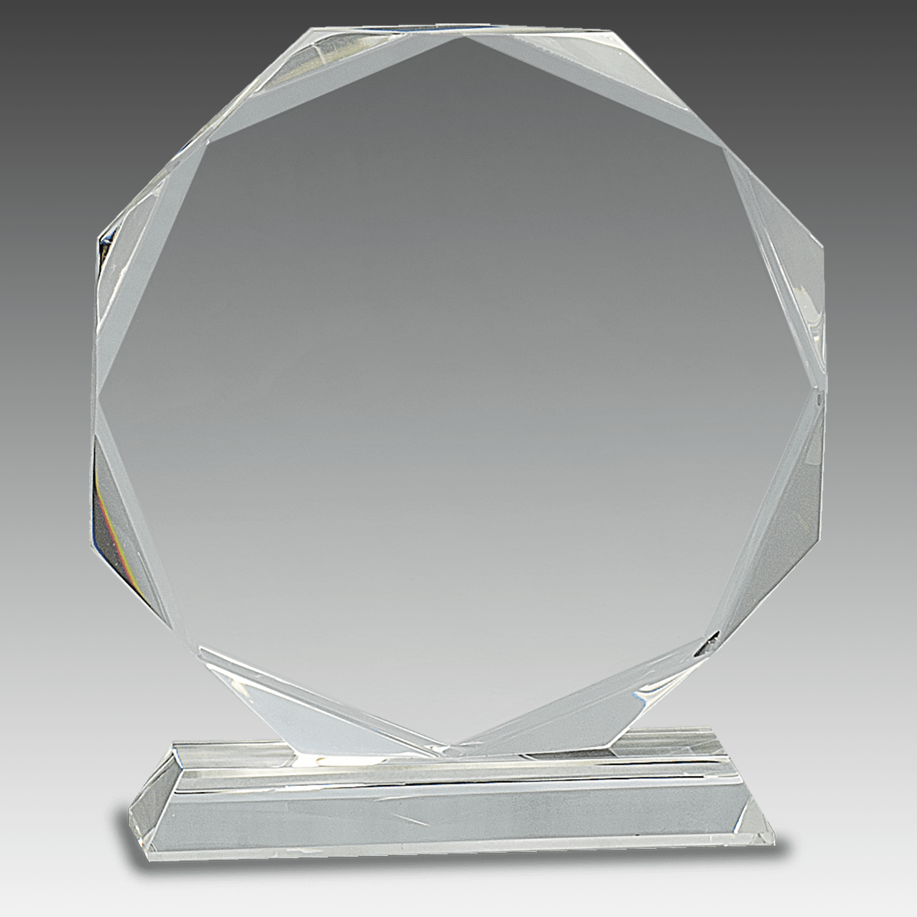 7.25" Clear Crystal Octagon on Clear Pedestal Base