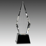 9.5" Obelisk Facet Crystal on Black Pedestal Base