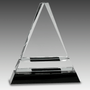 6.5" Clear Crystal Triangle on Black Crystal Pedestal Base
