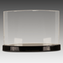 9" x 6" Clear Crystal Crescent on Black Crystal Base