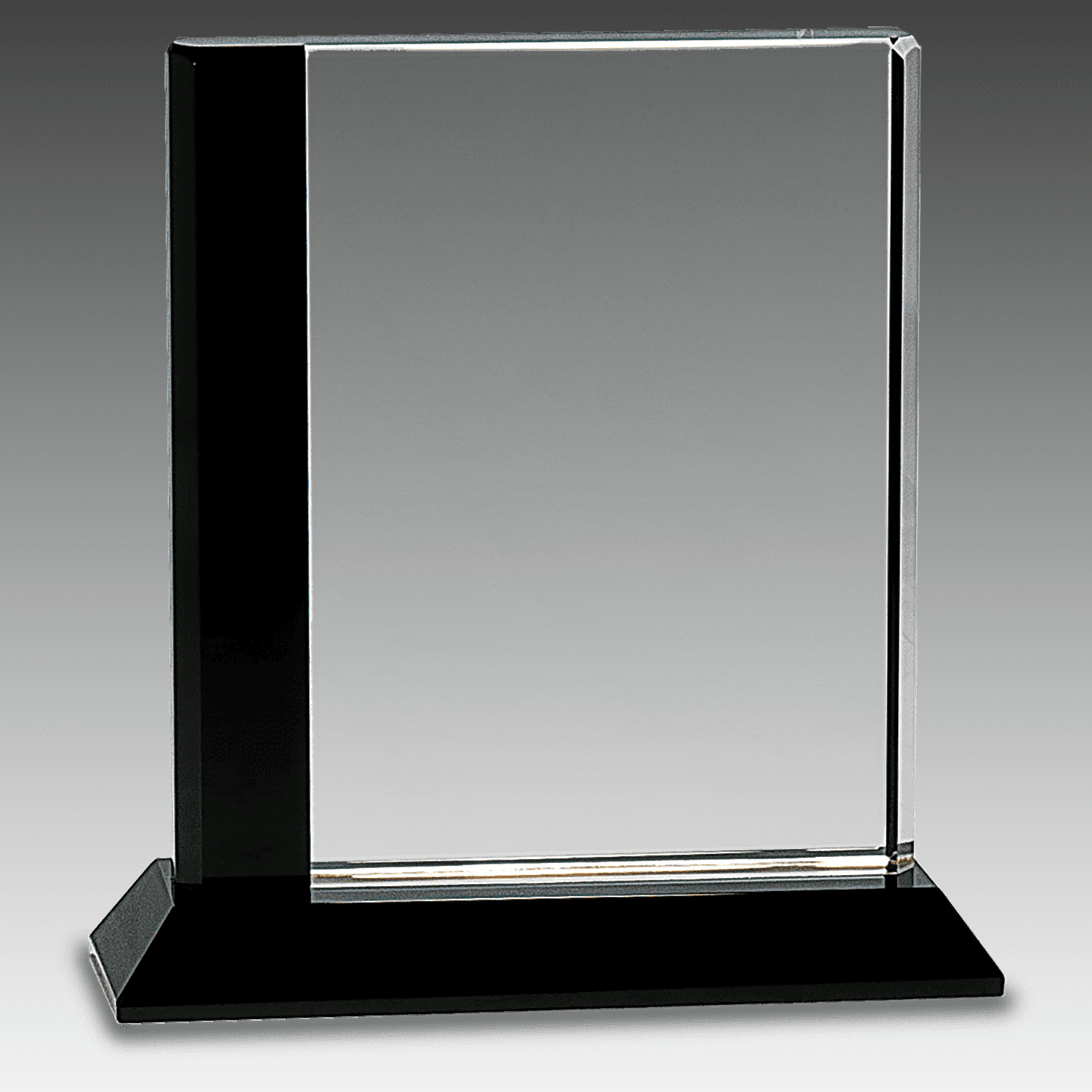 6.5" x 7" Black Edge Crystal on Black Base