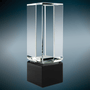 2.25" x 7" Clear Crystal Block on Black Crystal Base