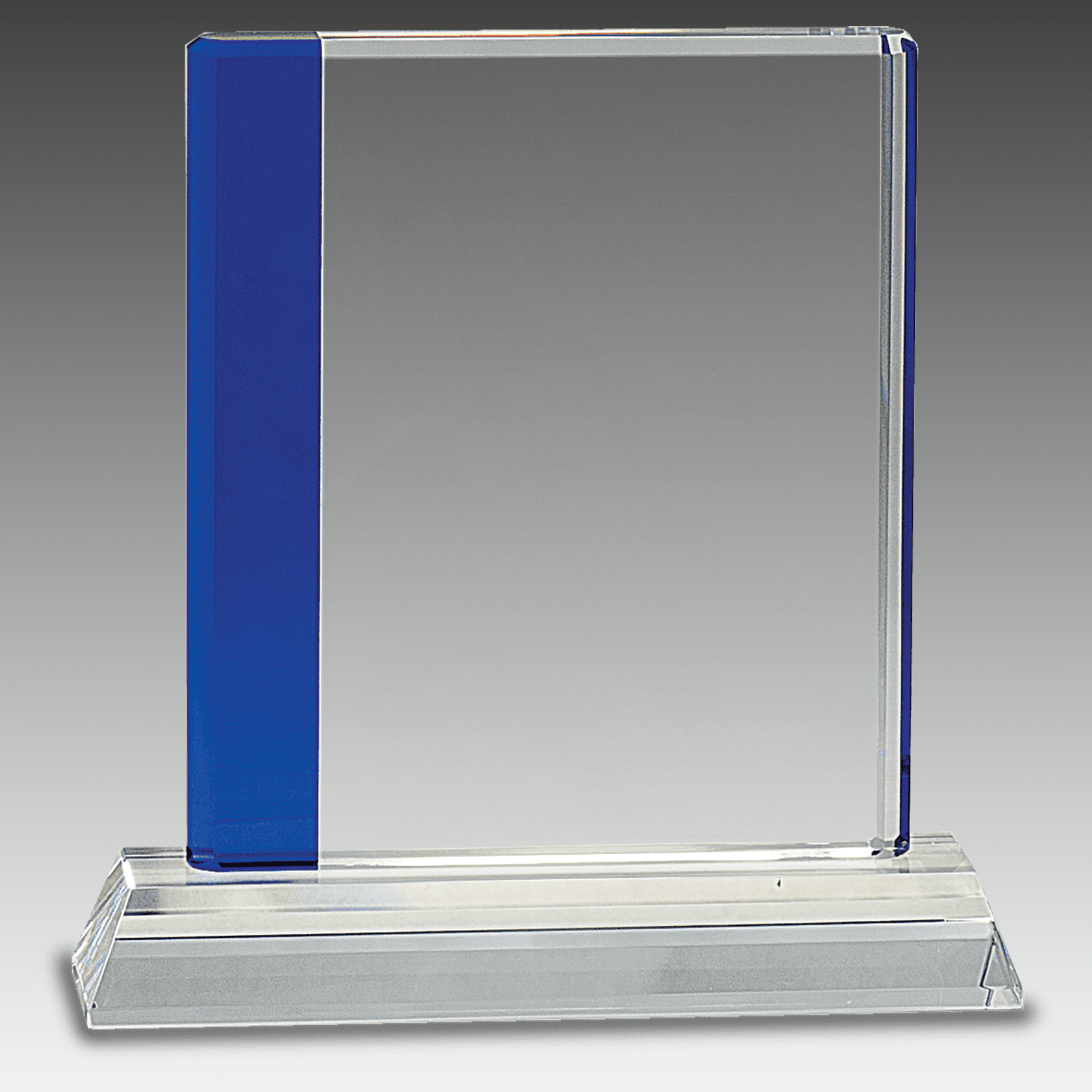 7.25" Blue Edge Crystal on Clear Base