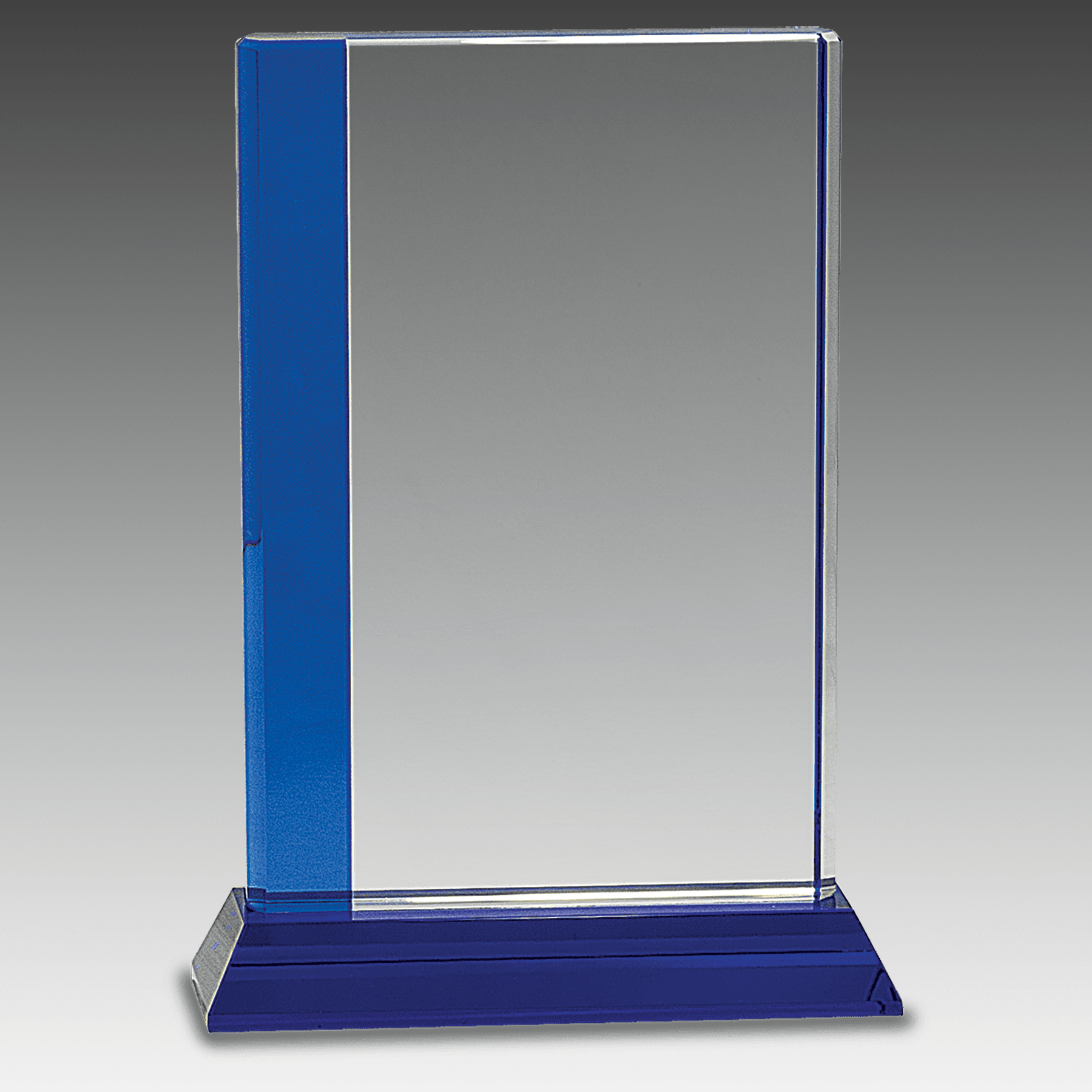 6.5" x 9" Blue Edge Crystal on Blue Base