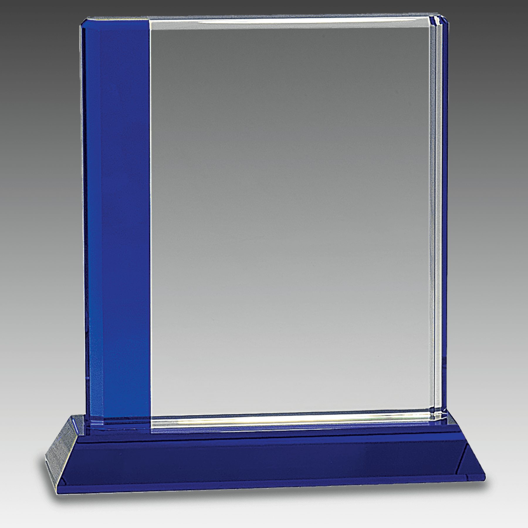 6.5" x 7" Blue Edge Crystal on Blue Base