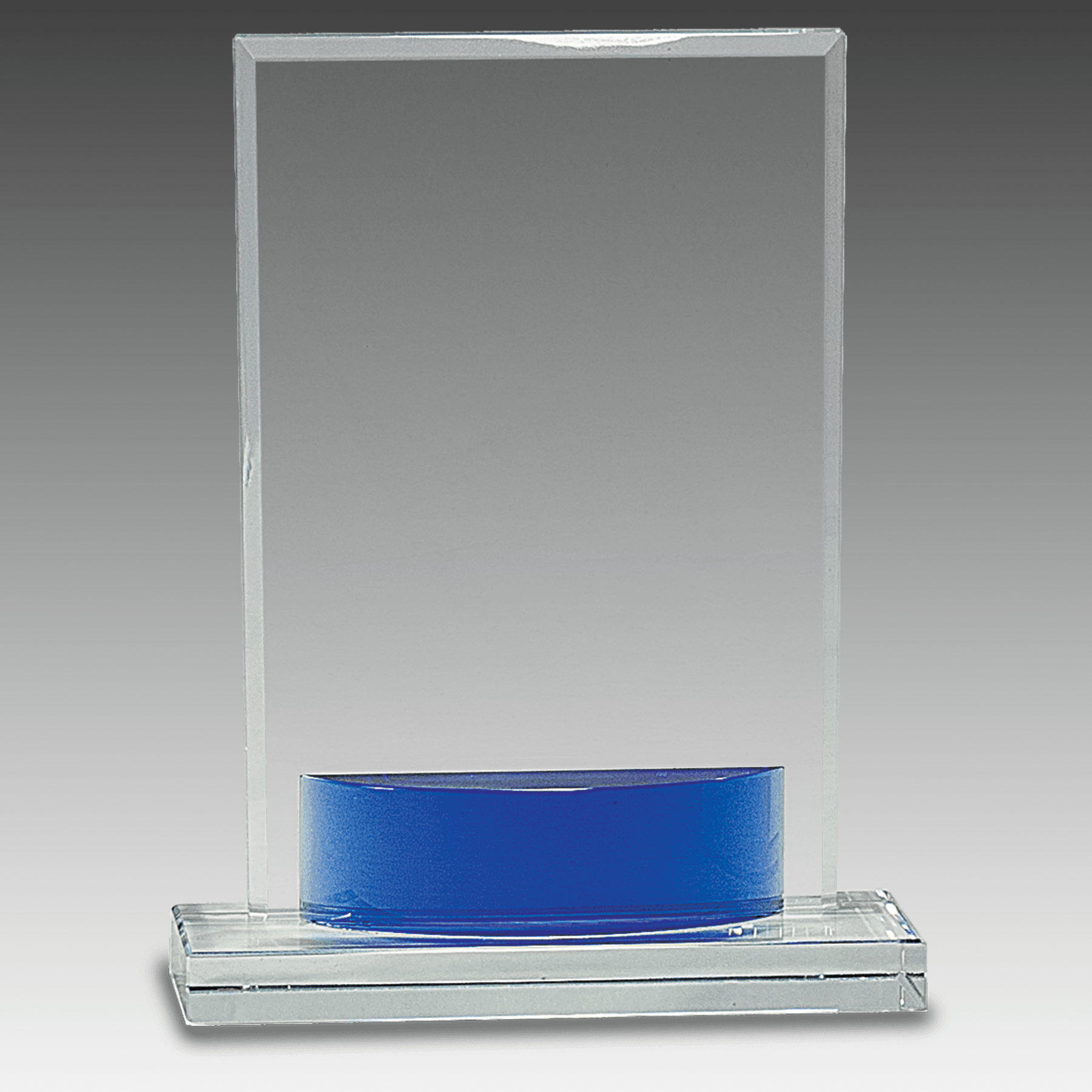 7.75" Crystal Rectangle with Blue Accent