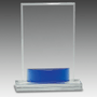 7.75" Crystal Rectangle with Blue Accent