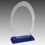 8" Oval Halo Glass with Blue Base