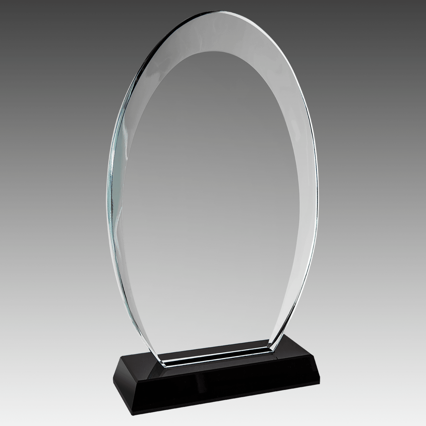 8.75" Oval Halo Glass with Black Base