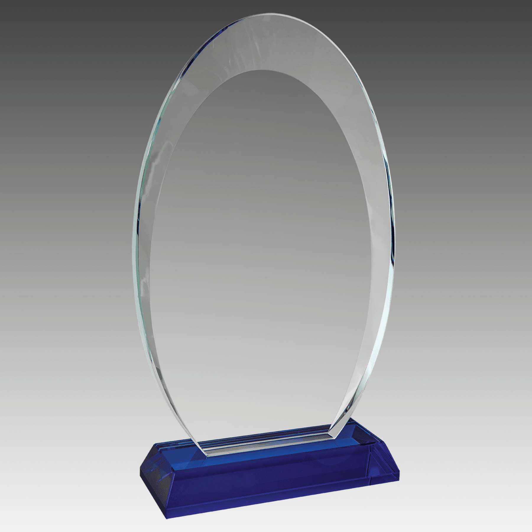 8.75" Oval Halo Glass with Blue Base