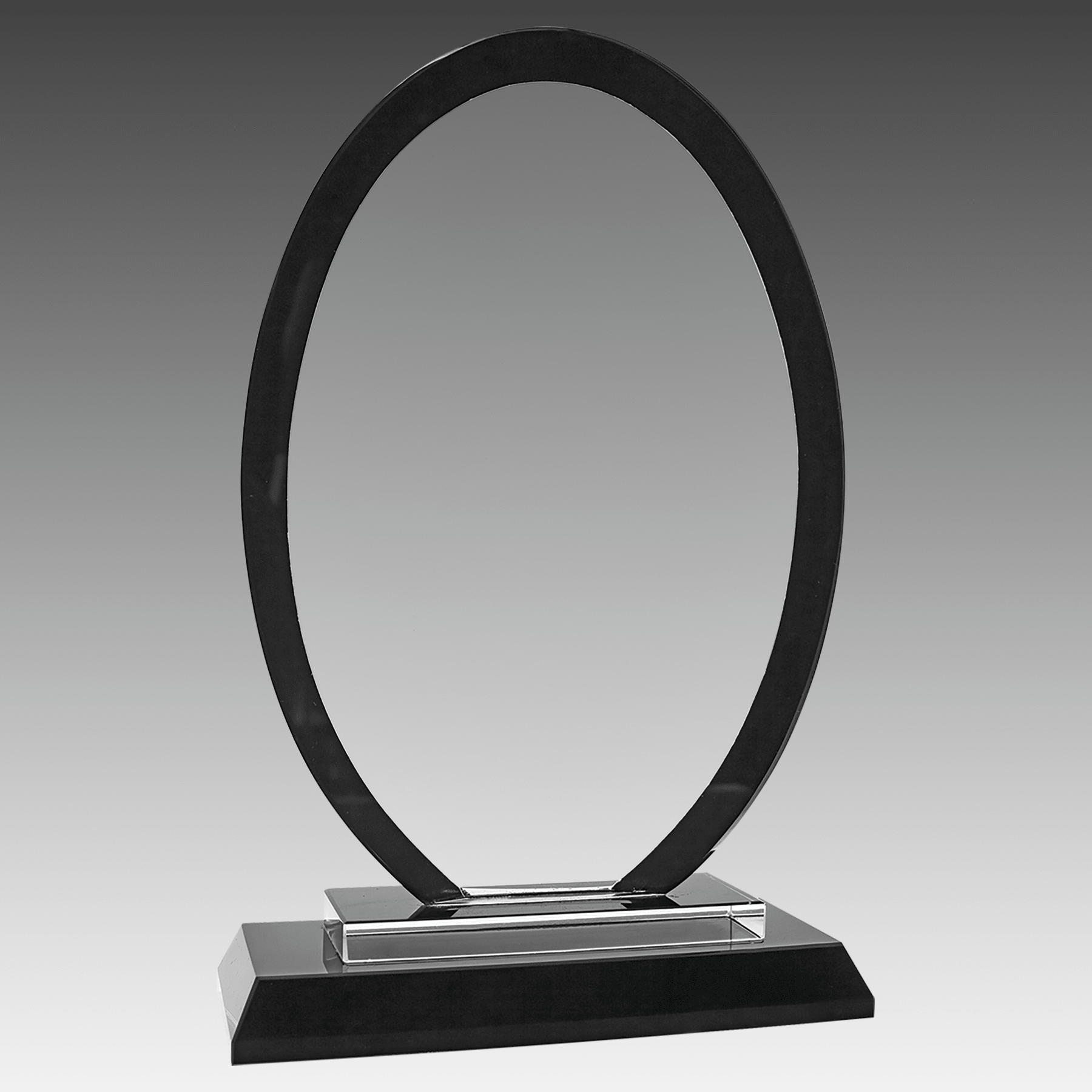 7.5" Oval Black Regal Glass