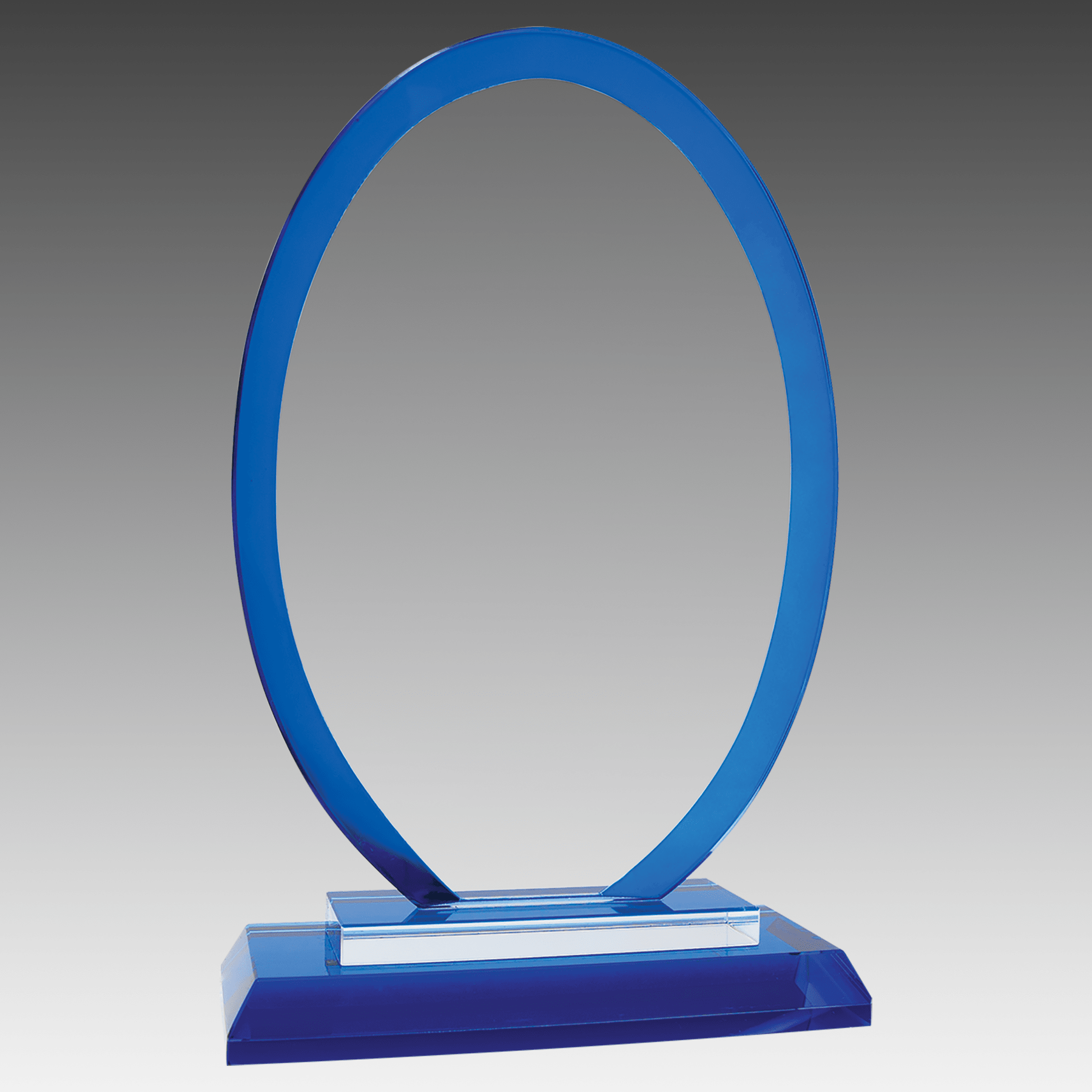 7.5" Oval Blue Regal Glass