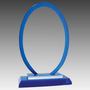 7.5" Oval Blue Regal Glass