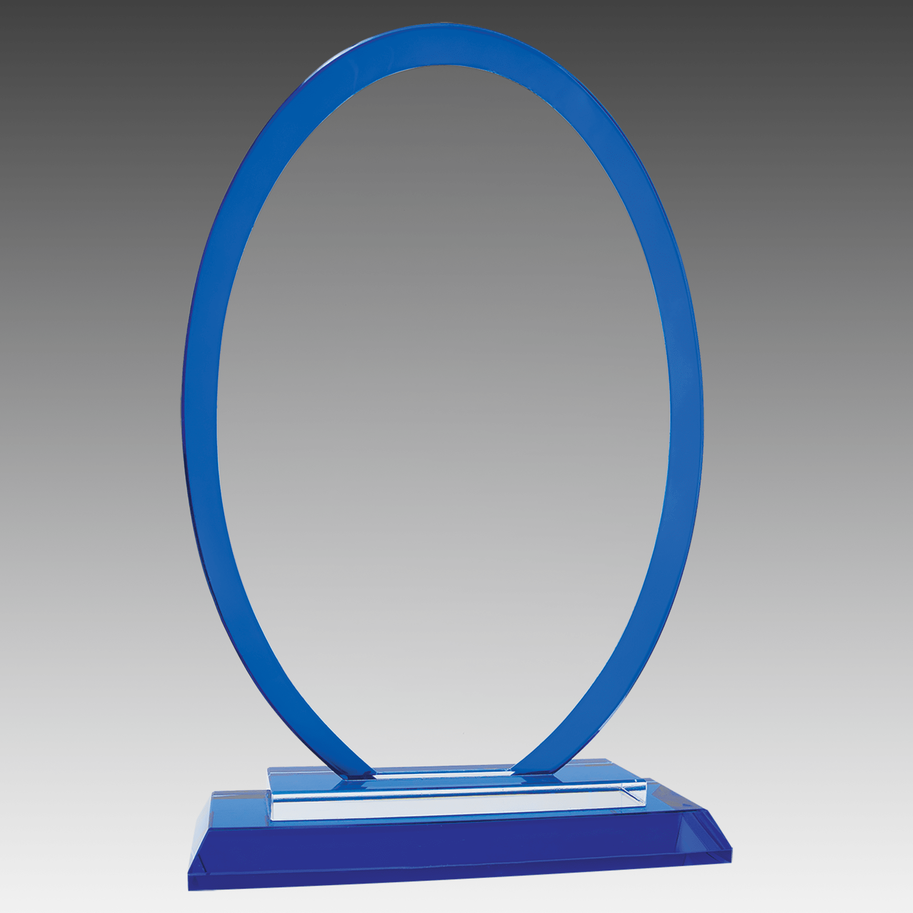 9" Oval Blue Regal Glass