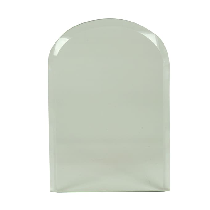 7" Gateway Jade Dome Glass Award with Rosewood Finish Base