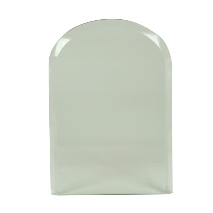8" Gateway Jade Dome Glass Award with Rosewood Finish Base