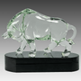 7.5" Clear Art Glass Bull