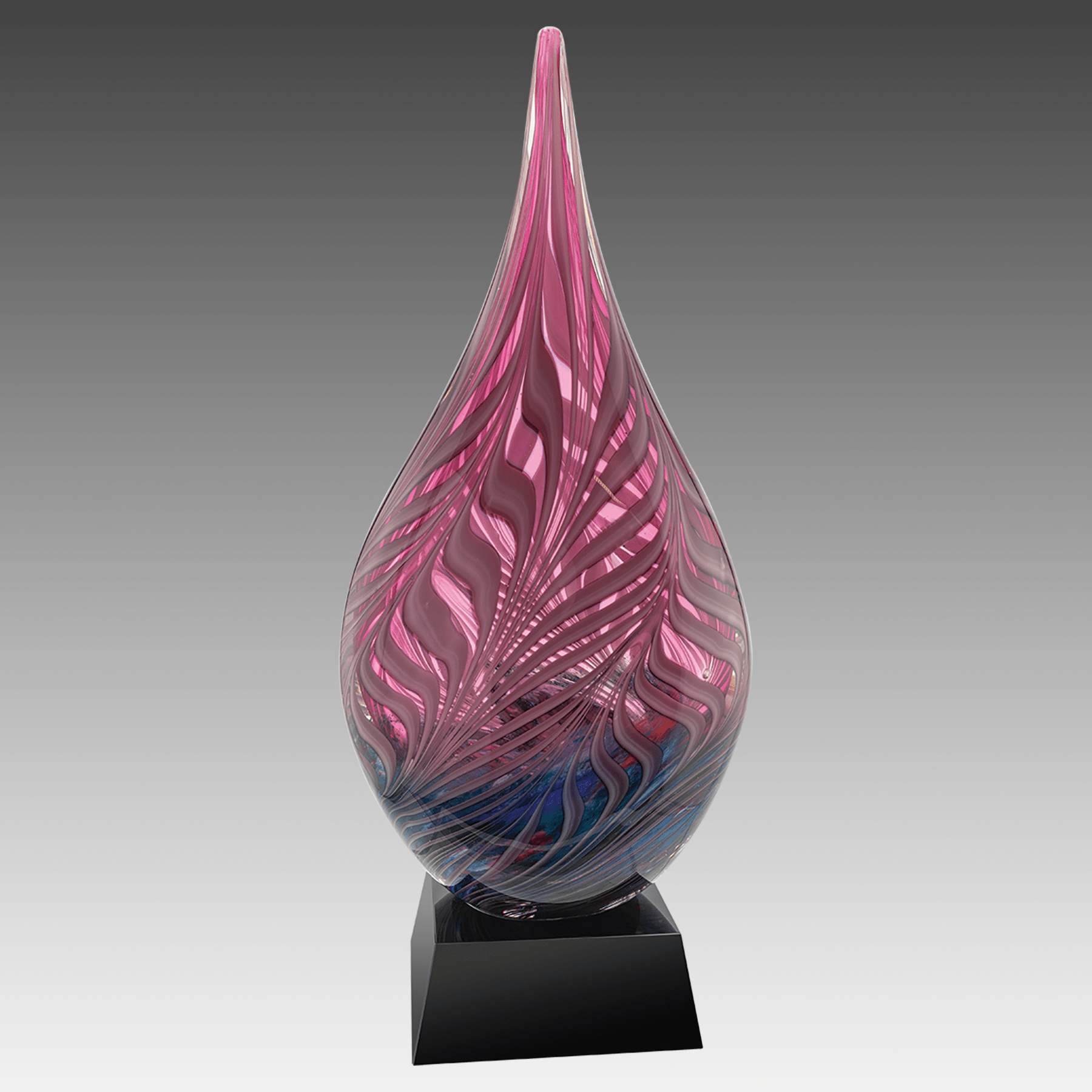 16.5" Multi-Color Hollow Raindrop Art Glass