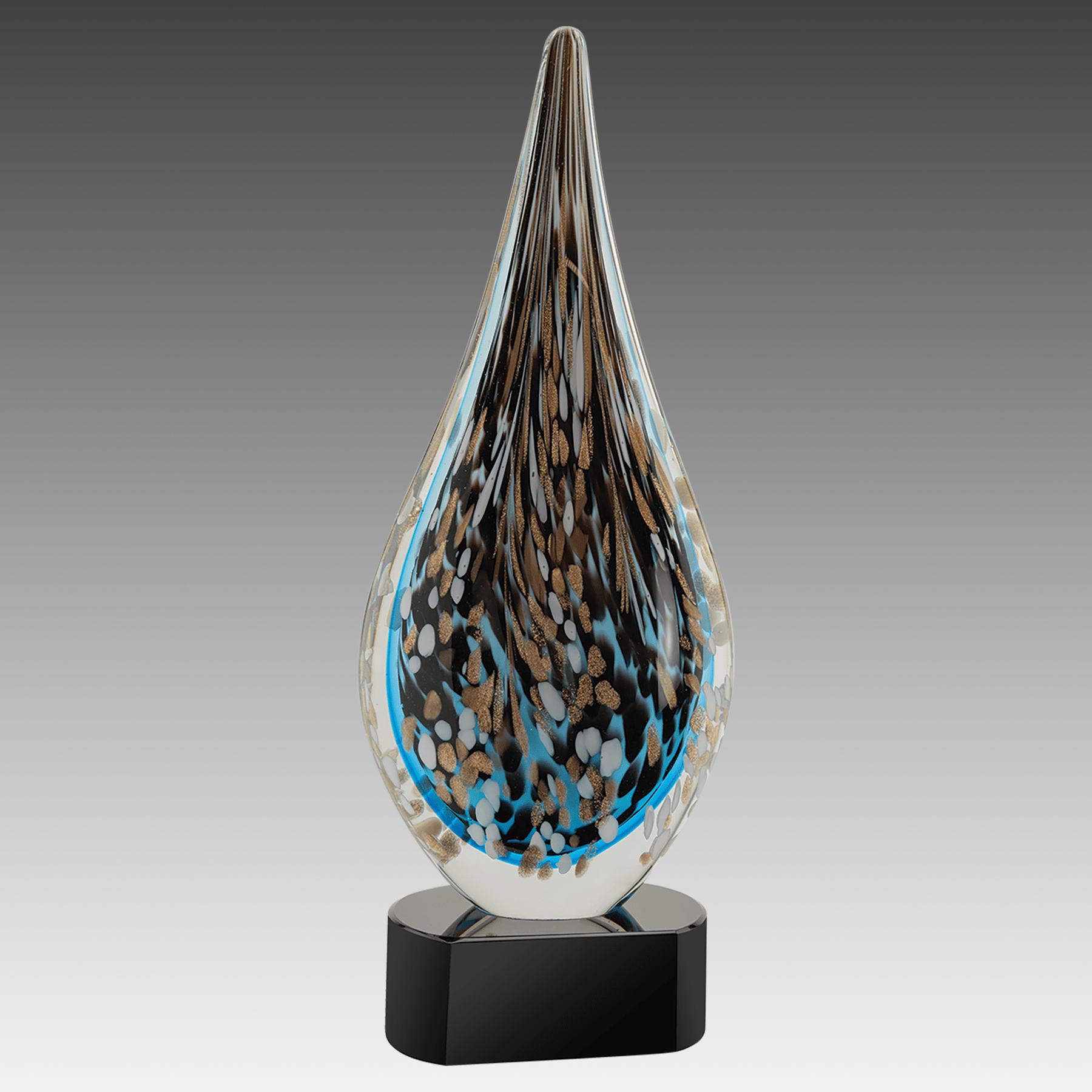 15.5" Multi-Color Hollow Raindrop Art Glass
