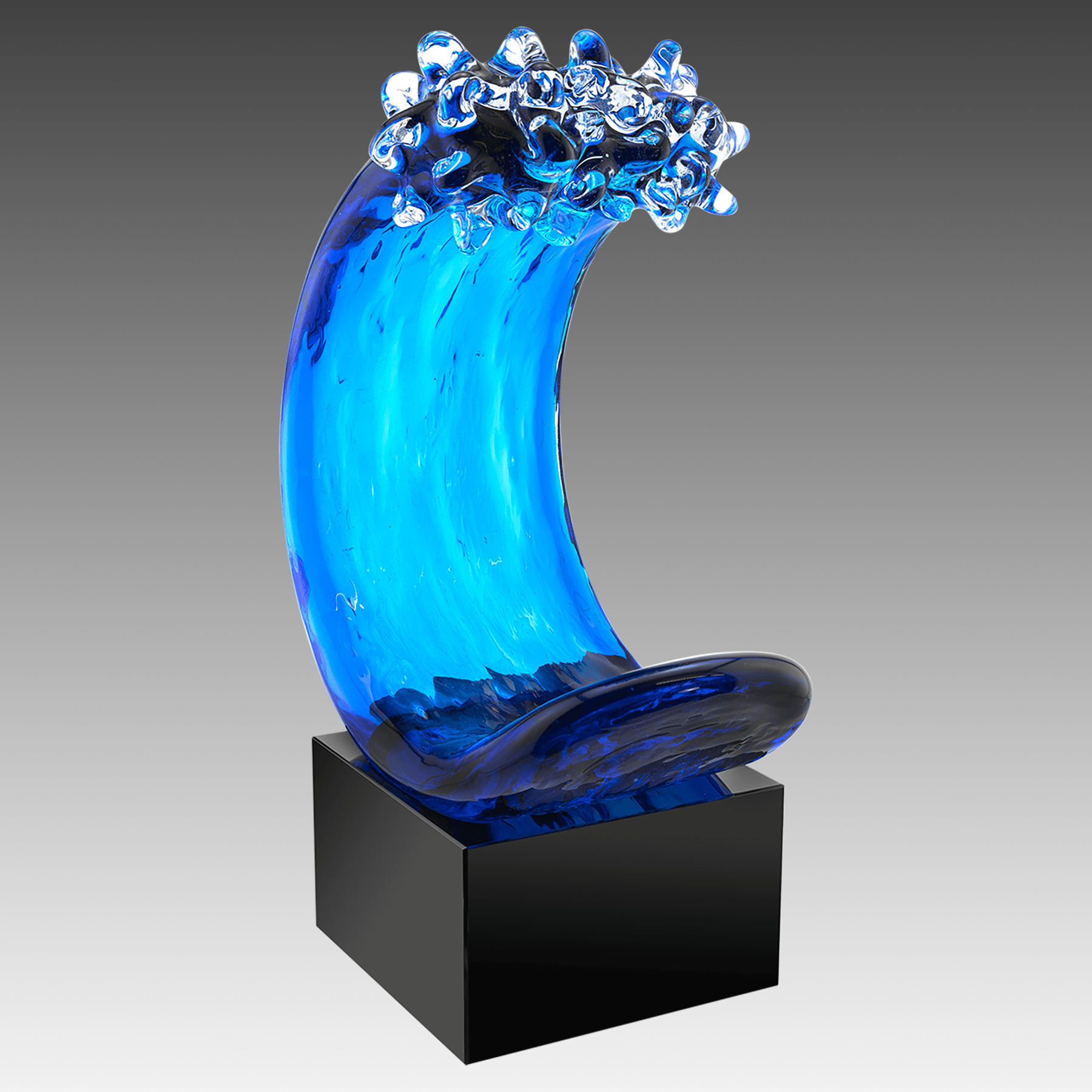 8.5" Blue Wave Art Glass