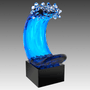 8.5" Blue Wave Art Glass