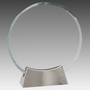 6.25" Round Platinum Glass with Full Metal Base