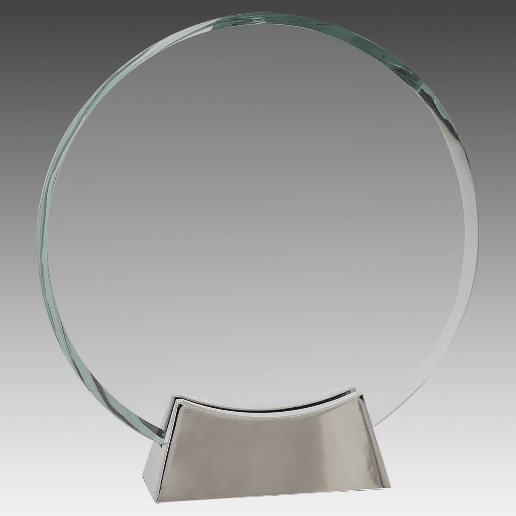7.25" Round Platinum Glass with Full Metal Base