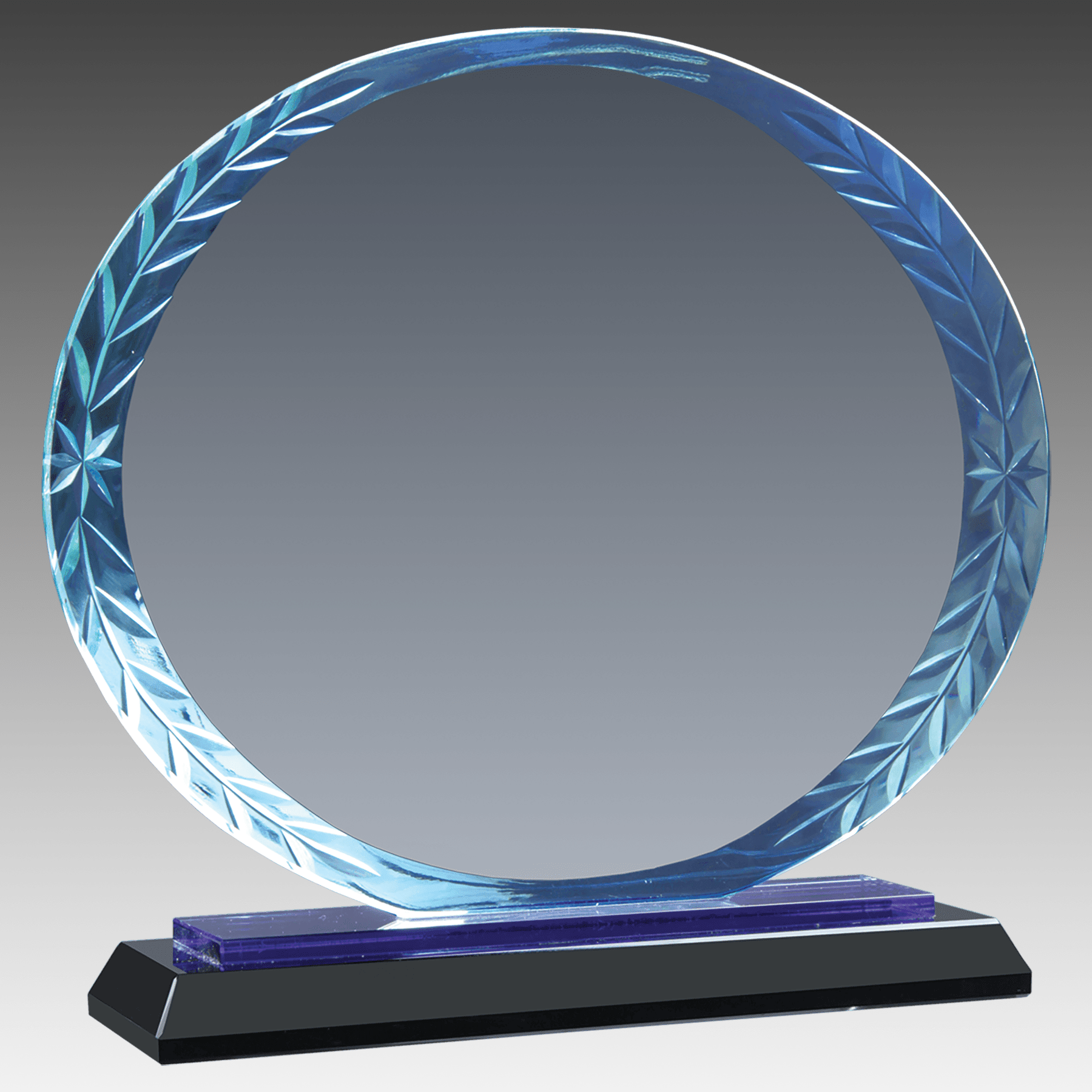 5.75" Oval Accent Glass on Blue & Black Base