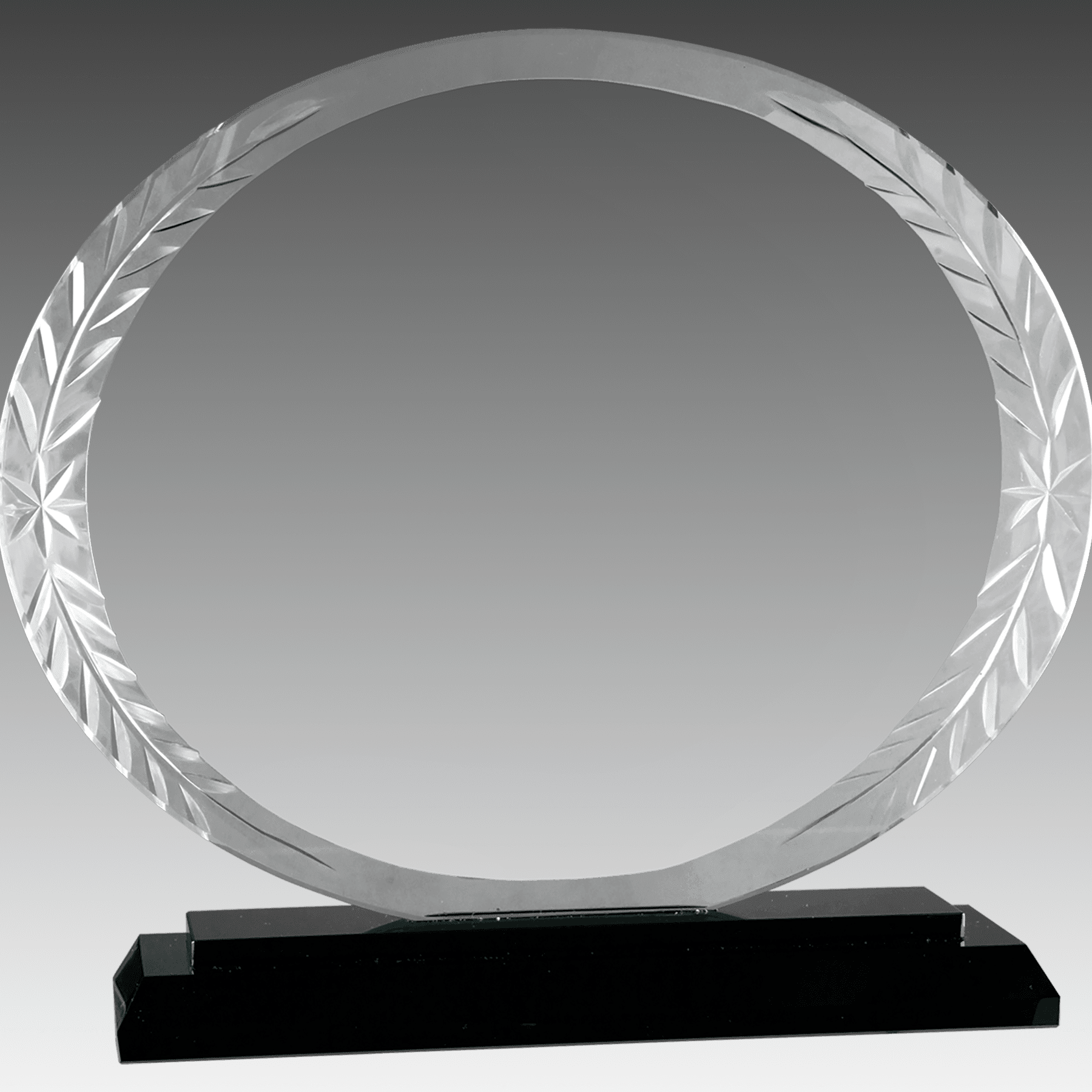 7" Oval Accent Glass on Black Base
