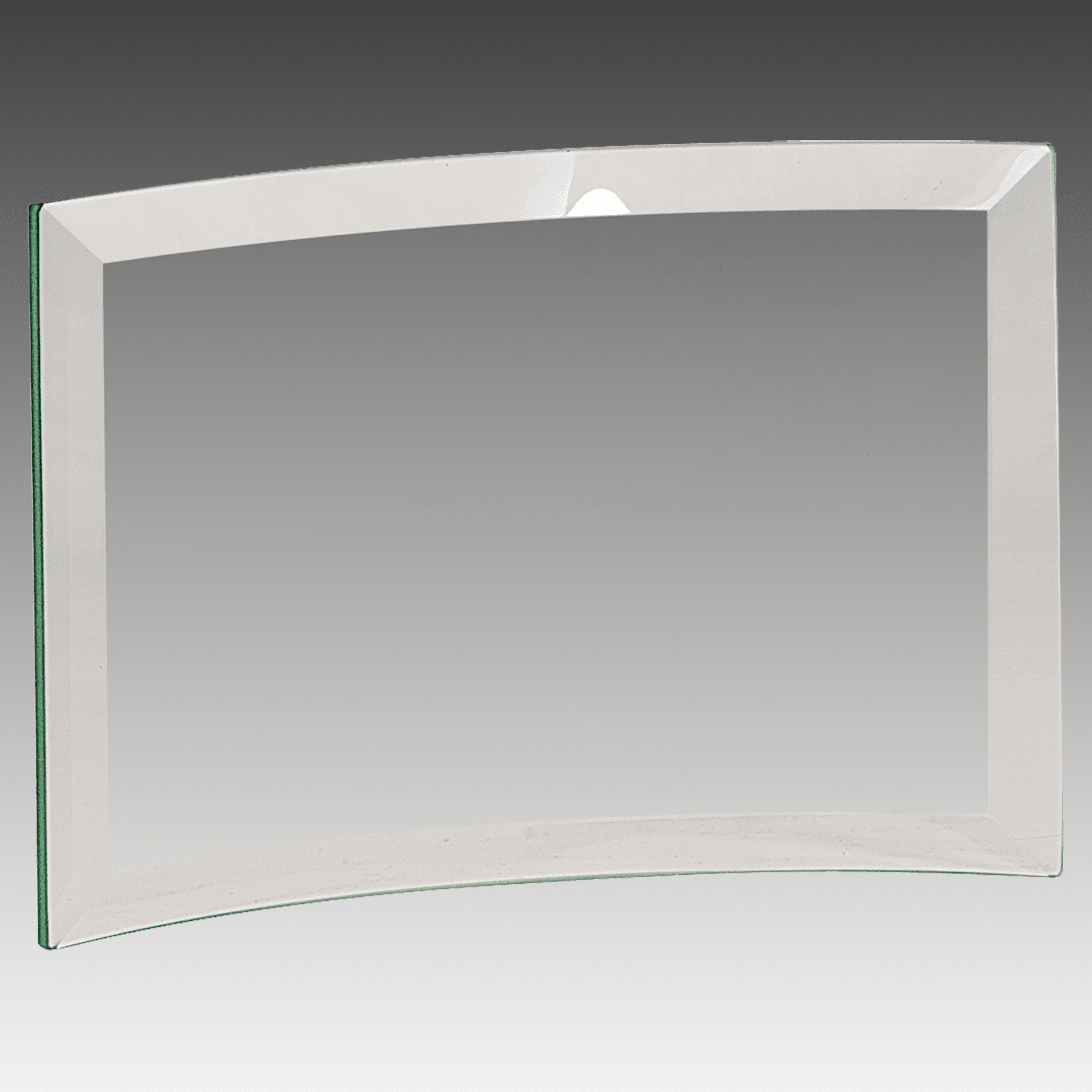 6" x 4" x.25" Beveled Jade Glass Crescent