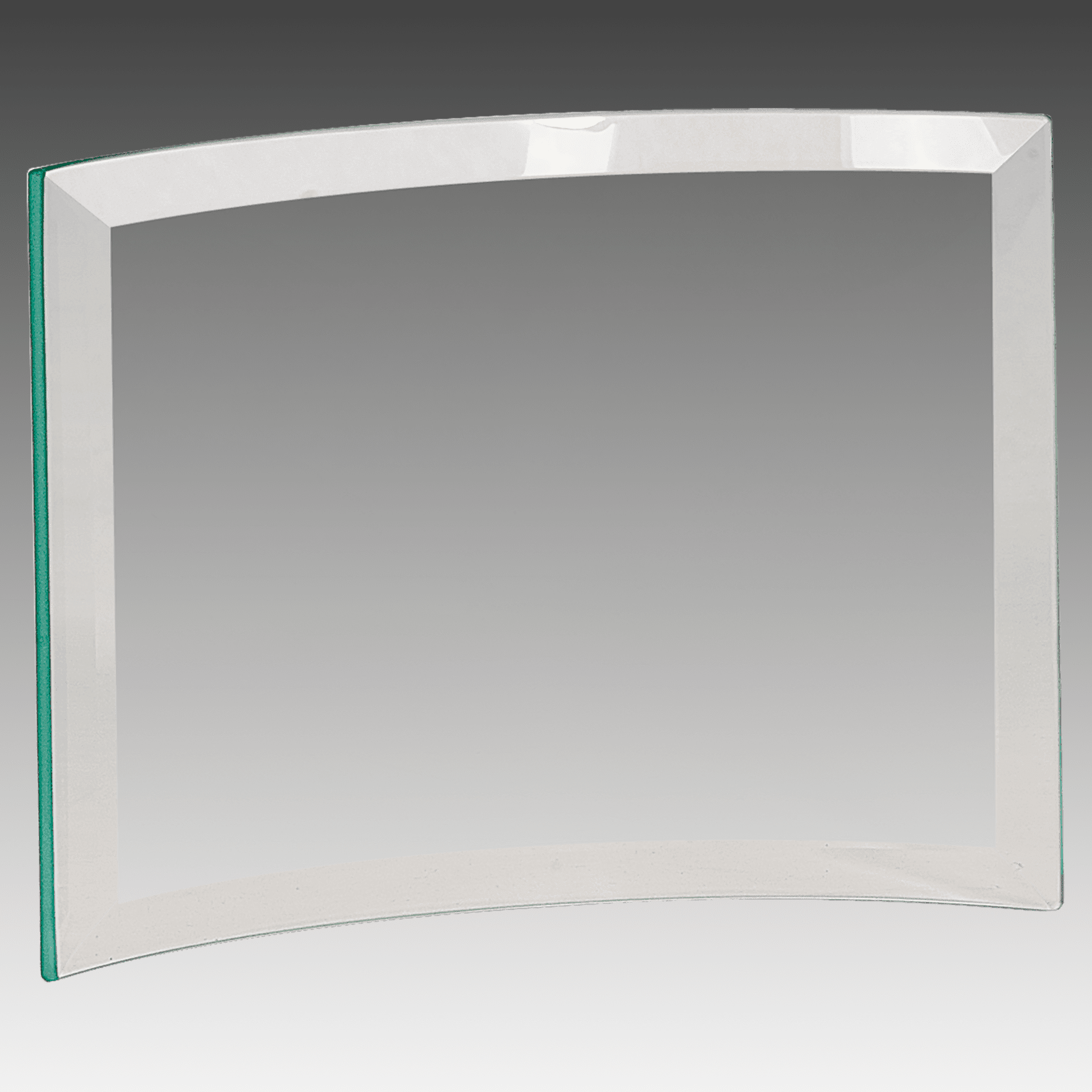 7" x 5" x.25" Beveled Jade Glass Crescent