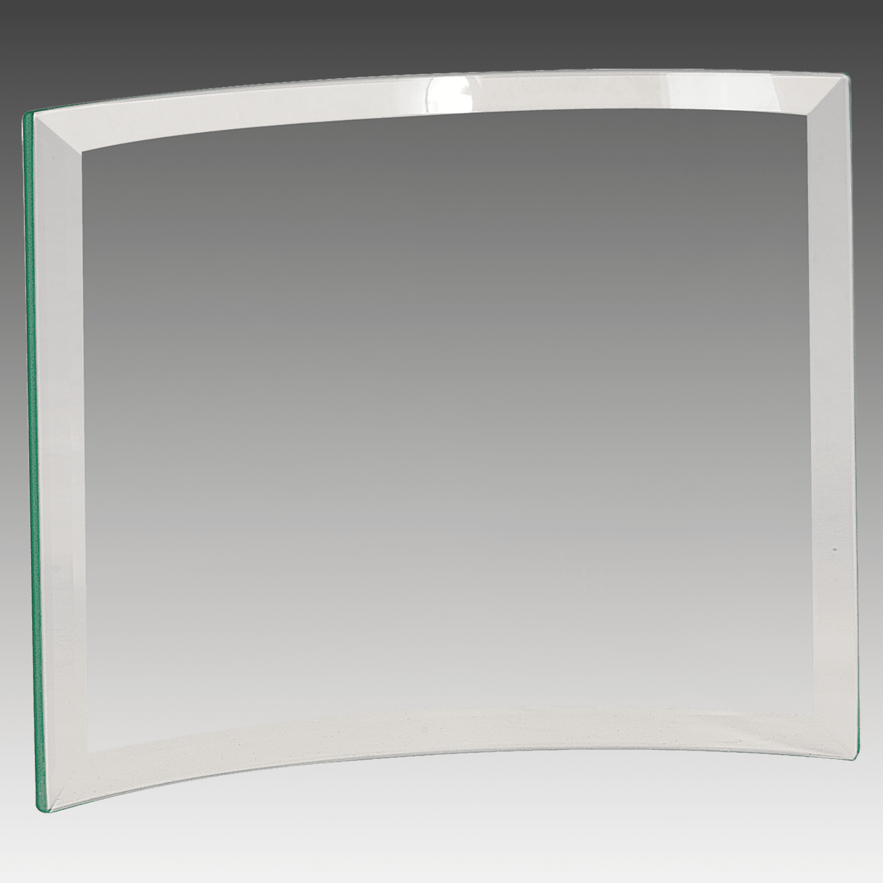 8" x 6" x.25" Beveled Jade Glass Crescent