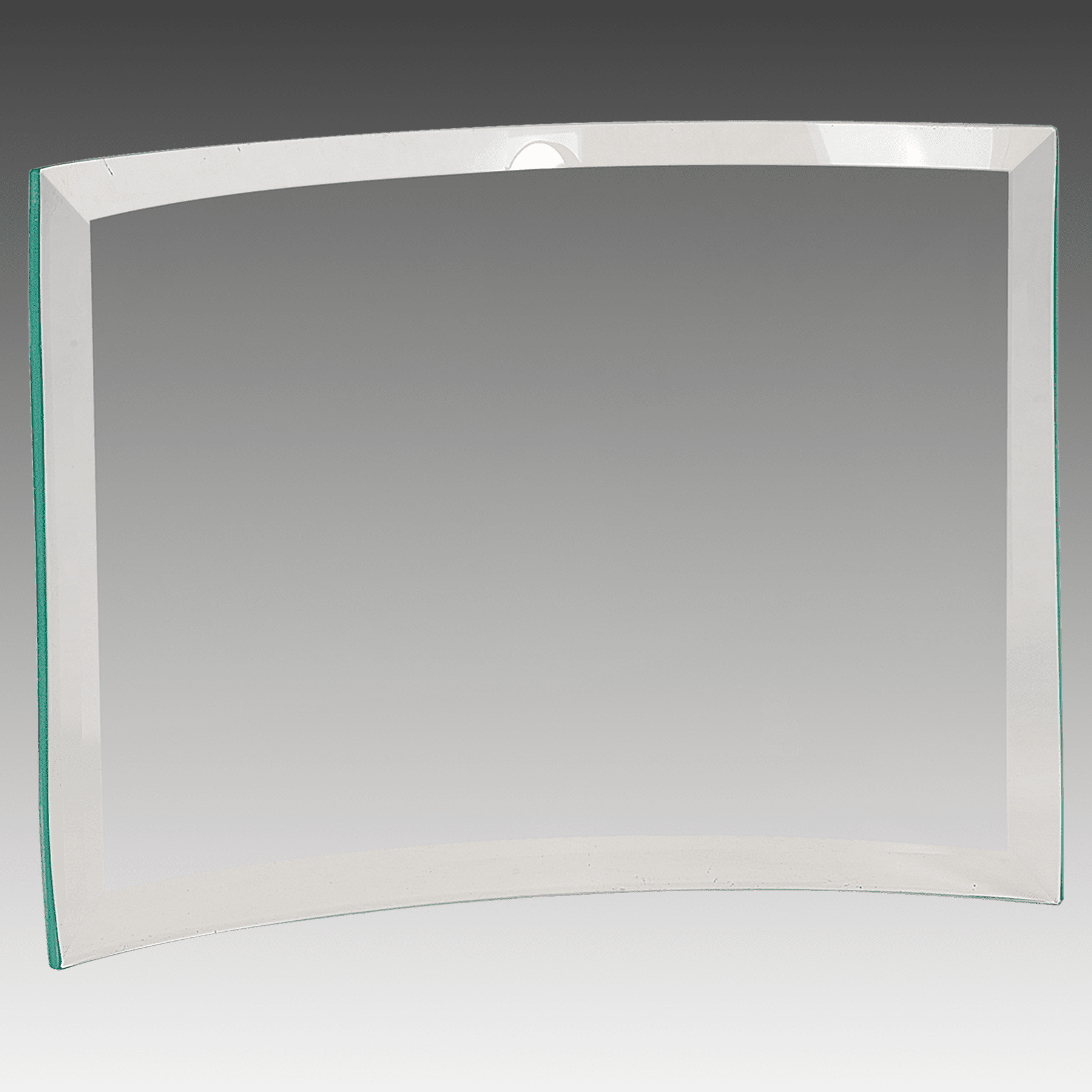 10" x 7" x.25" Beveled Jade Glass Crescent