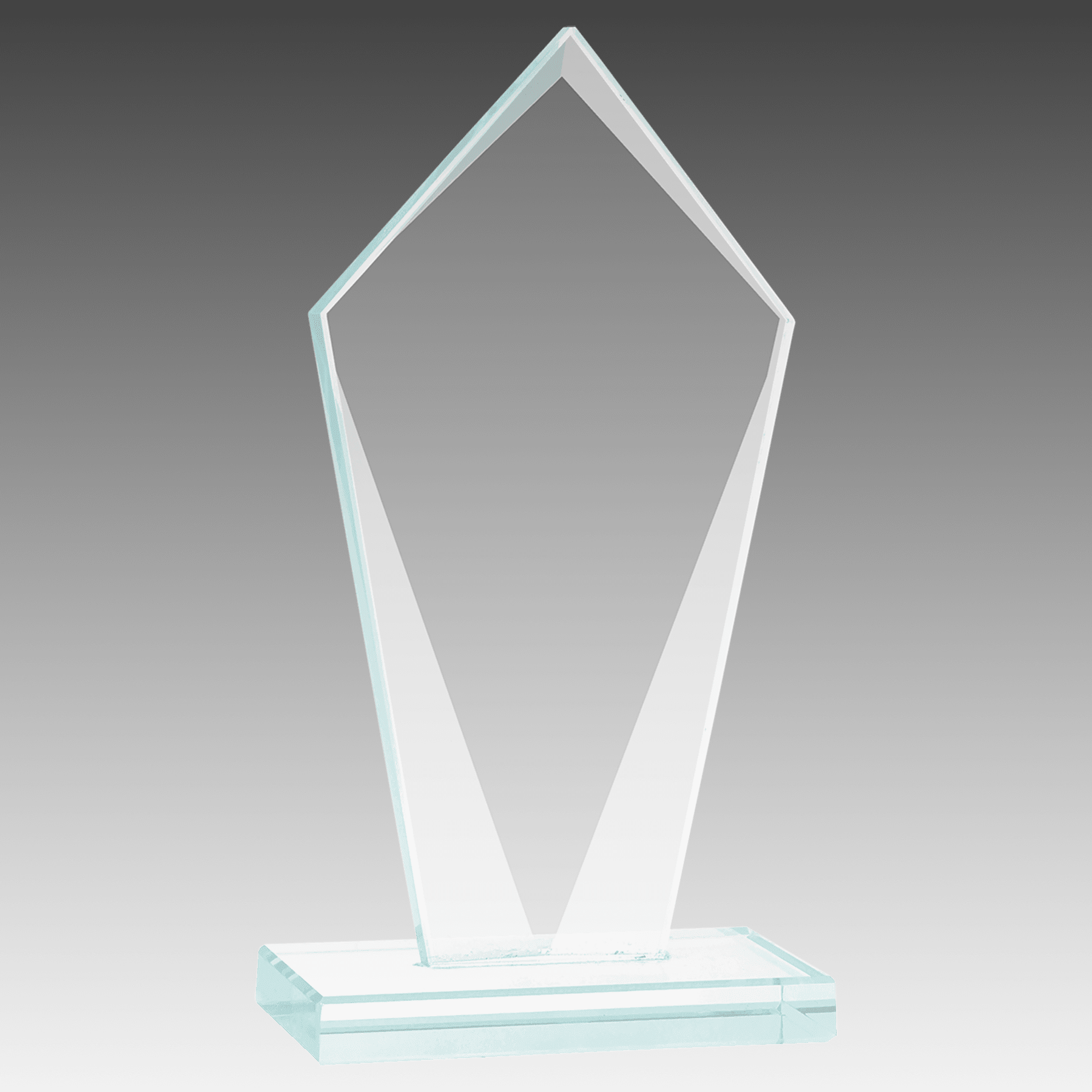 6.75" Diamond Jade Glass Award