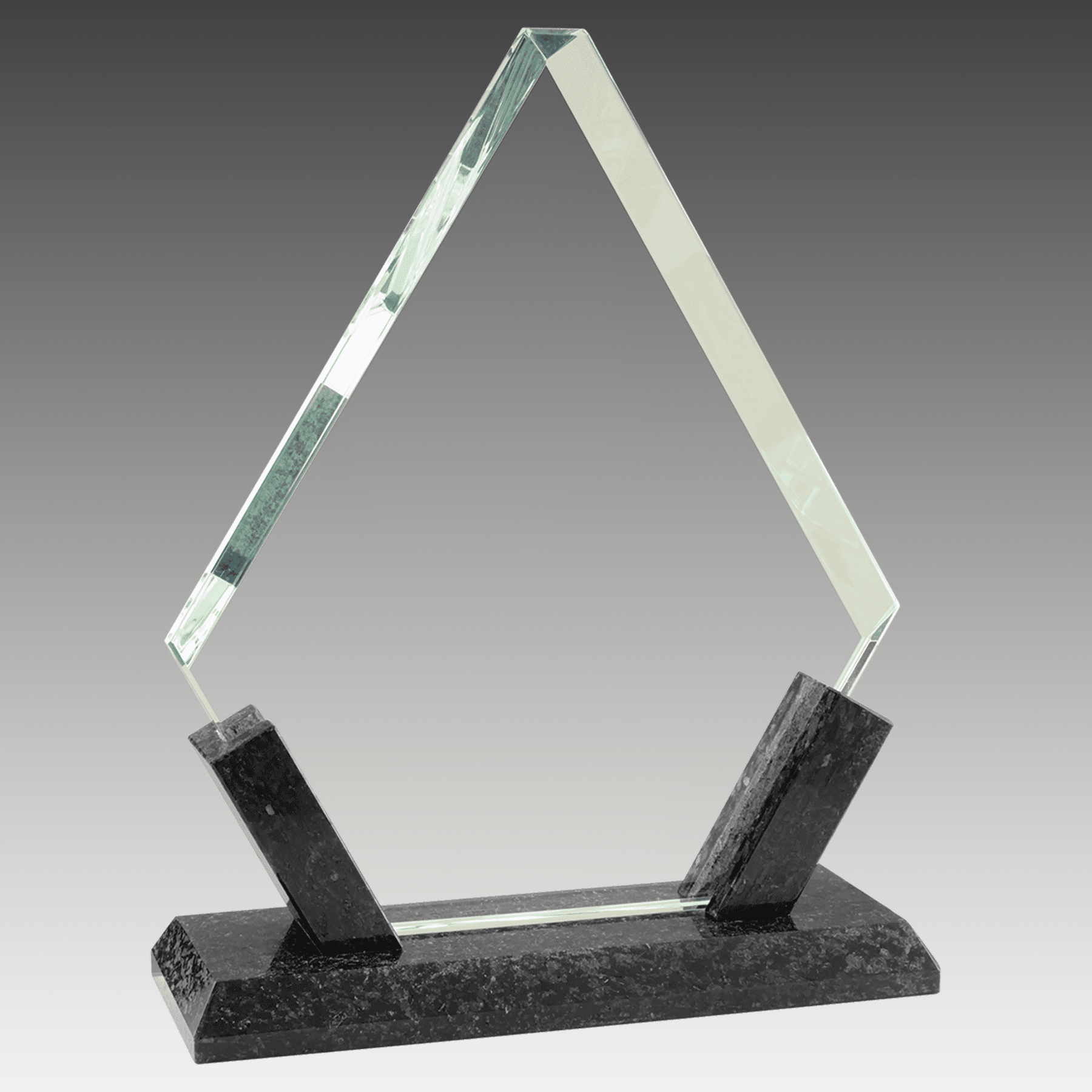 7.25" Diamond Glass with Black Marble Base